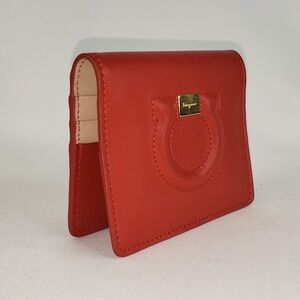 Salvatore Ferragamo Gancini City French Wallet in Lipstick Red